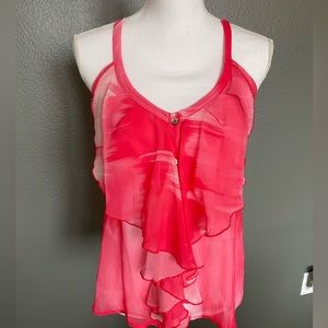 Coral sheer blouse tank*